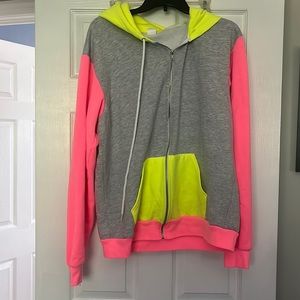 American Apparel Neon Zip Hoodie XL